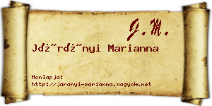 Járányi Marianna névjegykártya