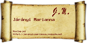 Járányi Marianna névjegykártya